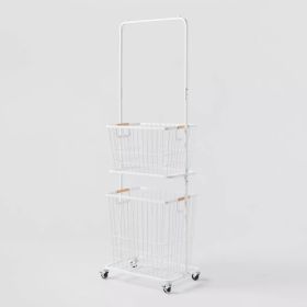 Metal Laundry Station with Basket and Hamper