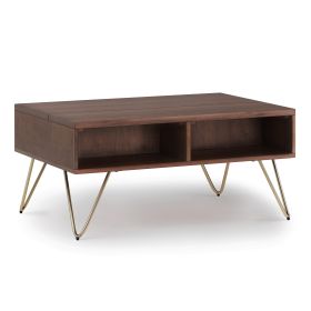 Hunter - Small Lift Top Coffee Table - Umber Brown / Gold