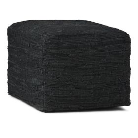 Fredrik - Square Pouf - Black