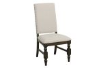 Dark Oak Finish Wooden Dining Chairs Set of 2 Cream Upholstered Back Seat Nailhead Trim Modern Dining Furniture