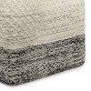 Macie - Square Woven Outdoor / Indoor Pouf - Grey / White