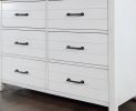 White Color Nightstand Bedroom 1pc Nightstand Solid wood Black Appliance Pull 2-Drawers bedside Table Gray Top, Two Tone Finish