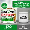 Flea and Tick Prevention for Dogs Chewables 170 Treats Natural Dog Flea and Tick Treatment All Breeds & Ages Made in USA