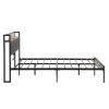 Queen Size Metal Platform Bed Frame with upholstery storage function Headboard and USB LINER and Footboard , No Box Spring Needed, Large Under Bed Sto