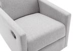 Modern Upholstered Rocker Nursery Chair Plush Seating Glider Swivel Recliner Chair, Gray