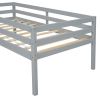 Twin Low Loft Bed with Slide, Ladder, Safety Guardrails, No Box Spring Needed,Grey