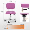 Mesh Task Chair Plush Cushion, Armless Desk Chair Home Office Chair, Adjustable Swivel Rolling Task Chair, Comfortable Mesh Back Computer Work Dressin