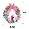 2023 Easter Rabbit Wreath Colorful Easter Rabbit Garlands Door Oranments Happy Easter Party Decor Bunny Wall Front Door Hanging