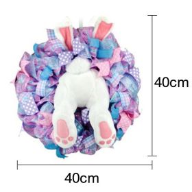 2023 Easter Rabbit Wreath Colorful Easter Rabbit Garlands Door Oranments Happy Easter Party Decor Bunny Wall Front Door Hanging (Color: Rabbit Wreath D, Ships From: CN)