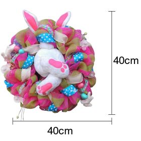 2023 Easter Rabbit Wreath Colorful Easter Rabbit Garlands Door Oranments Happy Easter Party Decor Bunny Wall Front Door Hanging (Color: Rabbit Wreath C, Ships From: CN)