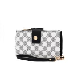 Solene Circular Print Vegan Leather Women Wristlet Wallet (Color: Black, Material: Circular Print)