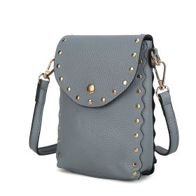 Filomena Vegan Leather Women Crossbody Bag (Color: Denim, Material: Vegan Leather)