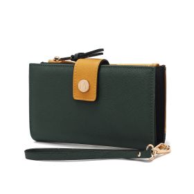 Solene Vegan Leather Women Wristlet Wallet (Color: Olive-Mustard, Material: Vegan Leather)