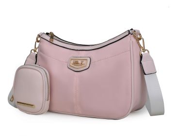 Freya Women Crossbody Bag and Pouch (Color: Blush, Material: Vegan Leather)