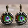 Y2K Vintage Dragon Eye Time Synthetic Gemstone Earrings Retro Creative Personality Temperament Alloy Material Exquisite Gift For Women Girls