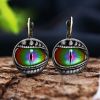 Y2K Vintage Dragon Eye Time Synthetic Gemstone Earrings Retro Creative Personality Temperament Alloy Material Exquisite Gift For Women Girls