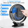 10000mAh Rechargeable Portable Fan, 8-Inch Battery Operated Clip on Fan, USB Fan, 4 Speeds, Strong Airflow, Sturdy Clamp for Personal Office Desk Golf