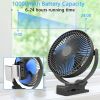 10000mAh Rechargeable Portable Fan, 8-Inch Battery Operated Clip on Fan, USB Fan, 4 Speeds, Strong Airflow, Sturdy Clamp for Personal Office Desk Golf