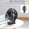 10000mAh Rechargeable Portable Fan, 8-Inch Battery Operated Clip on Fan, USB Fan, 4 Speeds, Strong Airflow, Sturdy Clamp for Personal Office Desk Golf