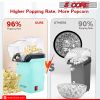 5 Core Hot Air Popcorn Popper Machine 1200W Electric Popcorn Kernel Corn Maker Bpa Free, 95% Popping Rate, 2 Minutes Fast, No Oil-Healthy Snack for Ki