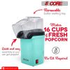 5 Core Hot Air Popcorn Popper Machine 1200W Electric Popcorn Kernel Corn Maker Bpa Free, 95% Popping Rate, 2 Minutes Fast, No Oil-Healthy Snack for Ki