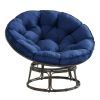 46'' Large Size Papasan Chair with Cushion and Frame Overstuffed Thickened Papasan Lounge Chair with Cushion and Frame, Lazy Chair, Circle Chair, Roun